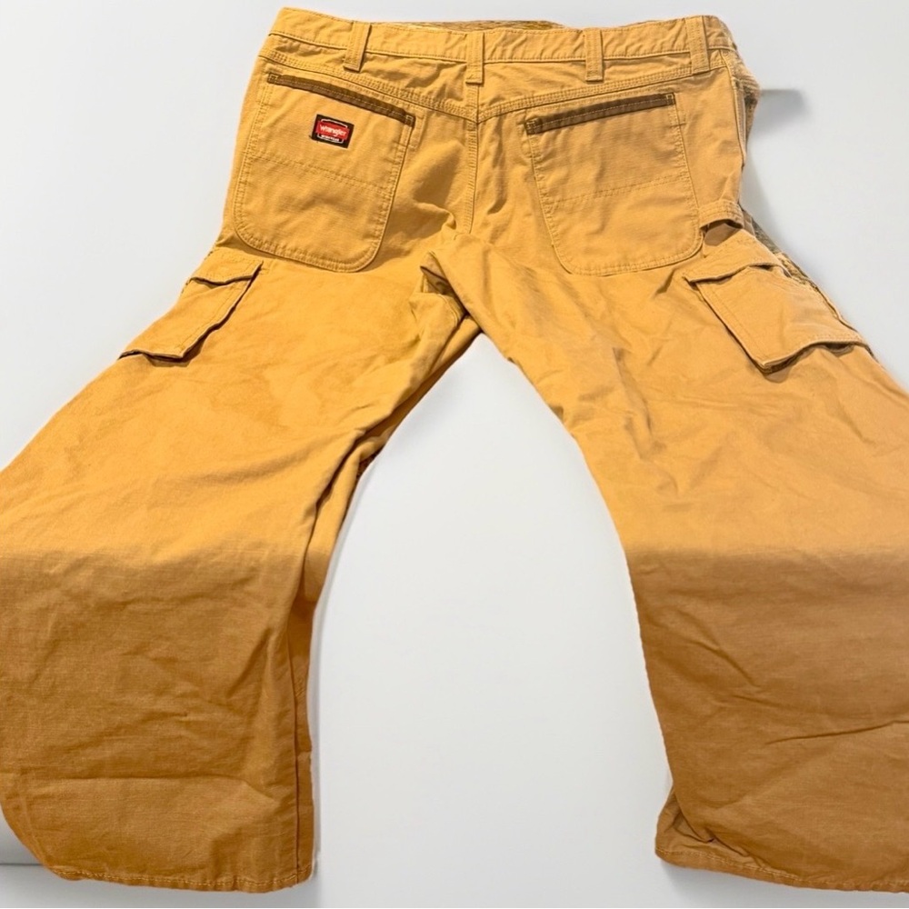 Wrangler Workwear Canvas Pants Men 40x32 Brown Double Knee Cargo HEAVY Workwear